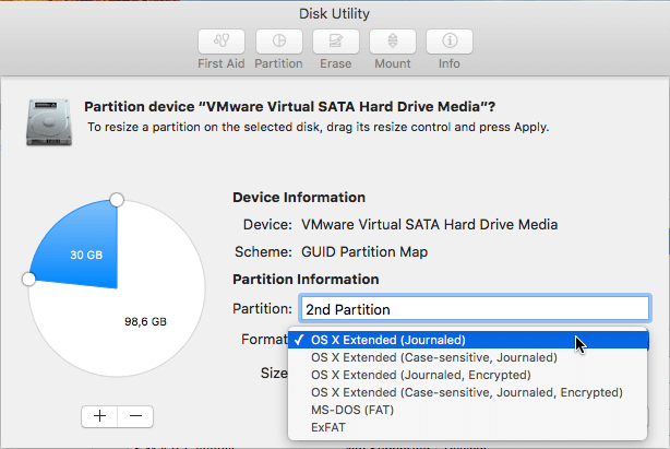 Disk Utility on Mac OS X - Manage Disk - Partition Disk - Resize Partition - Create Partition 10