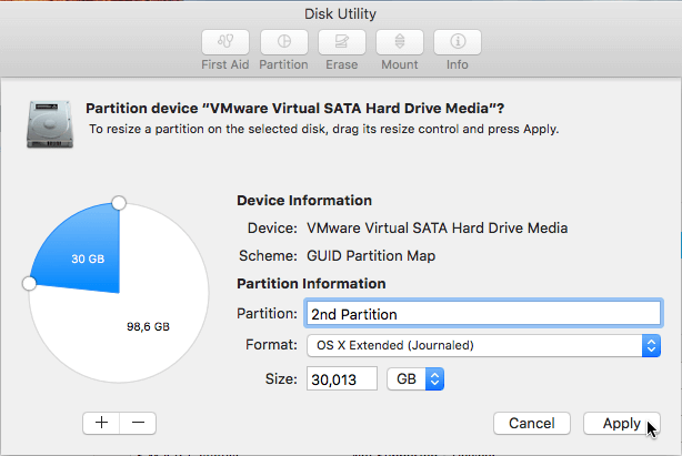 Disk Utility on Mac OS X - Manage Disk - Partition Disk - Resize Partition - Create Partition 13